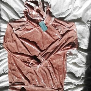 Blush Crushed Velvet Hoodie